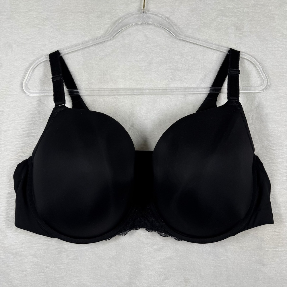 Torrid Curve Black 360 Back Smoothing Push-Up T-Shirt Bra 44DD 11576753